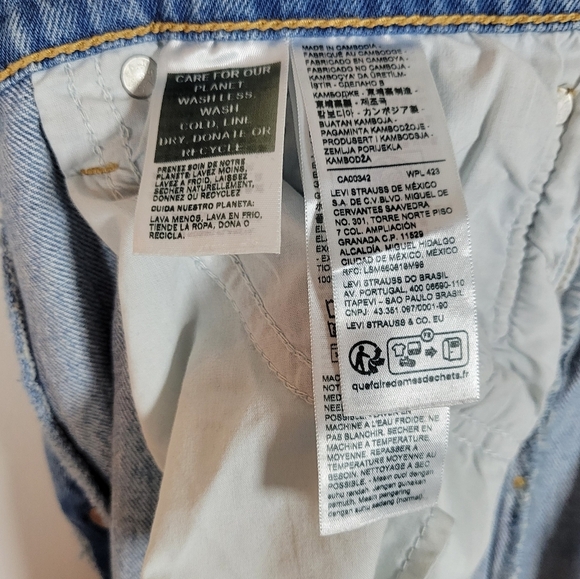 Levi's Premium Denim Button Fly Wedgie Straight Fit Jeans Size 30 - Picture 6 of 10